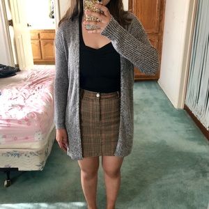 Gray/Silver Cardigan with Cross Cutout